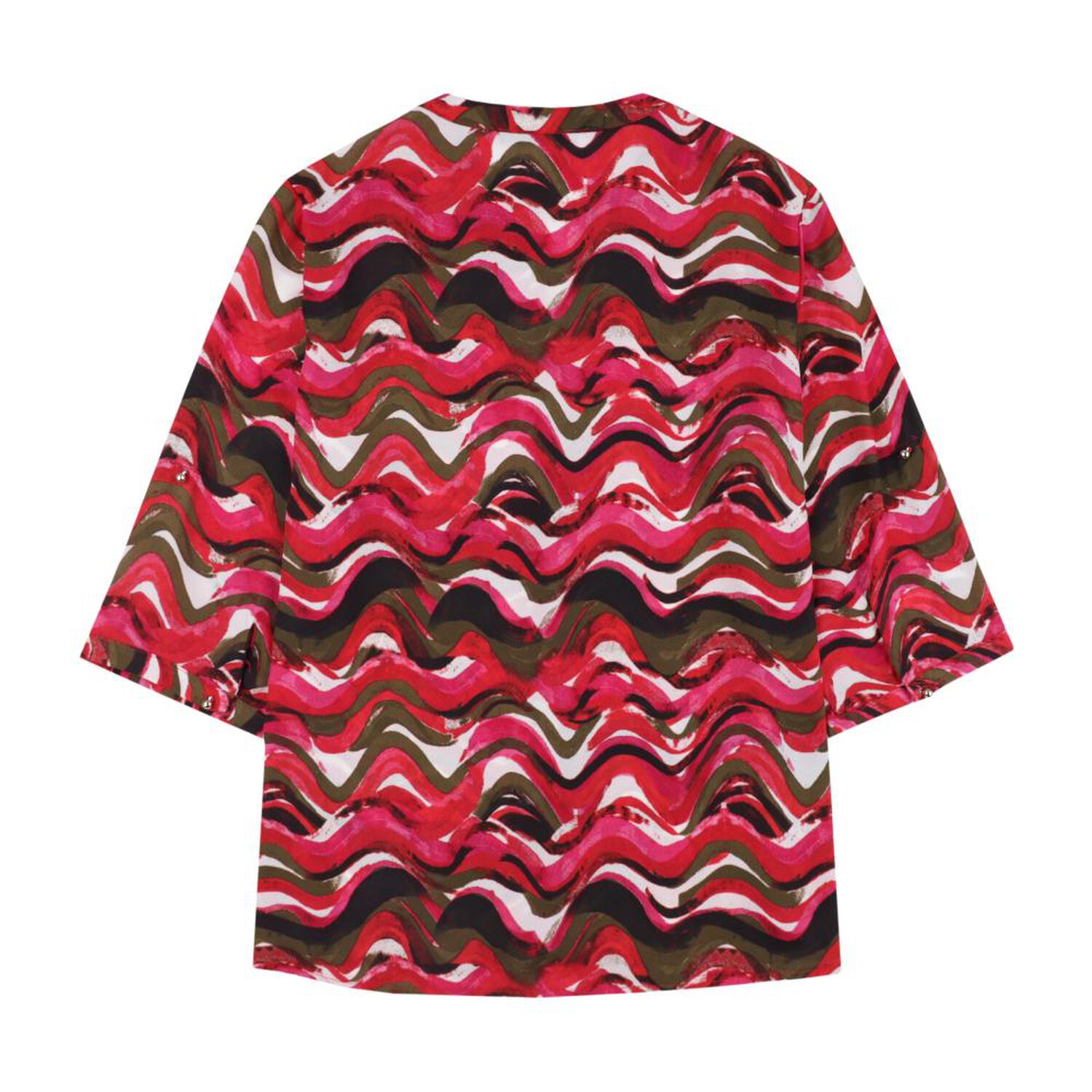 Blusa Full Print Manga 3/4 Roll Up Cuello Mao Mujer Lesage image number 1.0
