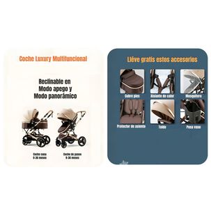 Coche Cuna Mois&eacute;s Con Accesorios Lubabycas Dorado