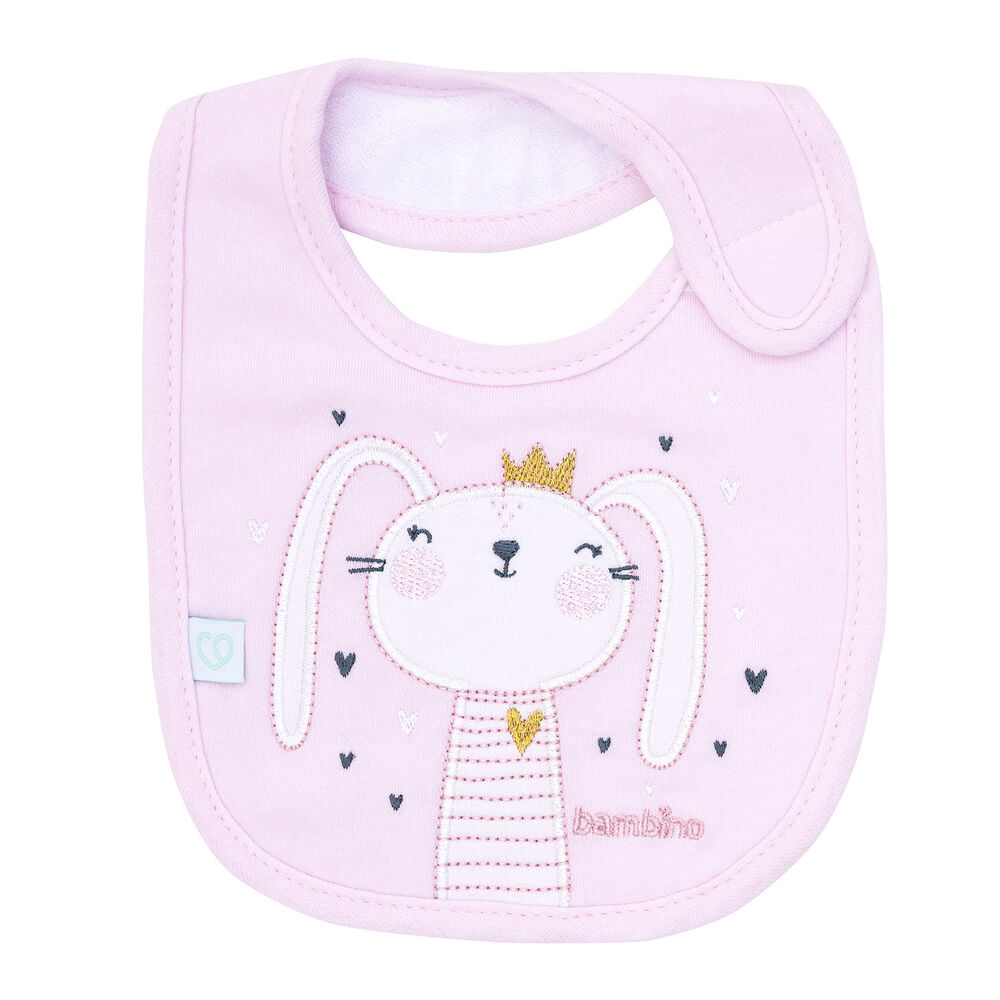 Set 2 Babero Algodón Impermeable Rosado Conejita Niña image number 2.0