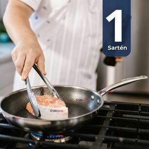 Sart&eacute;n Acero Inoxidable Antiadherente 28cm Para Cocinar Fre&iacute;r Saltear