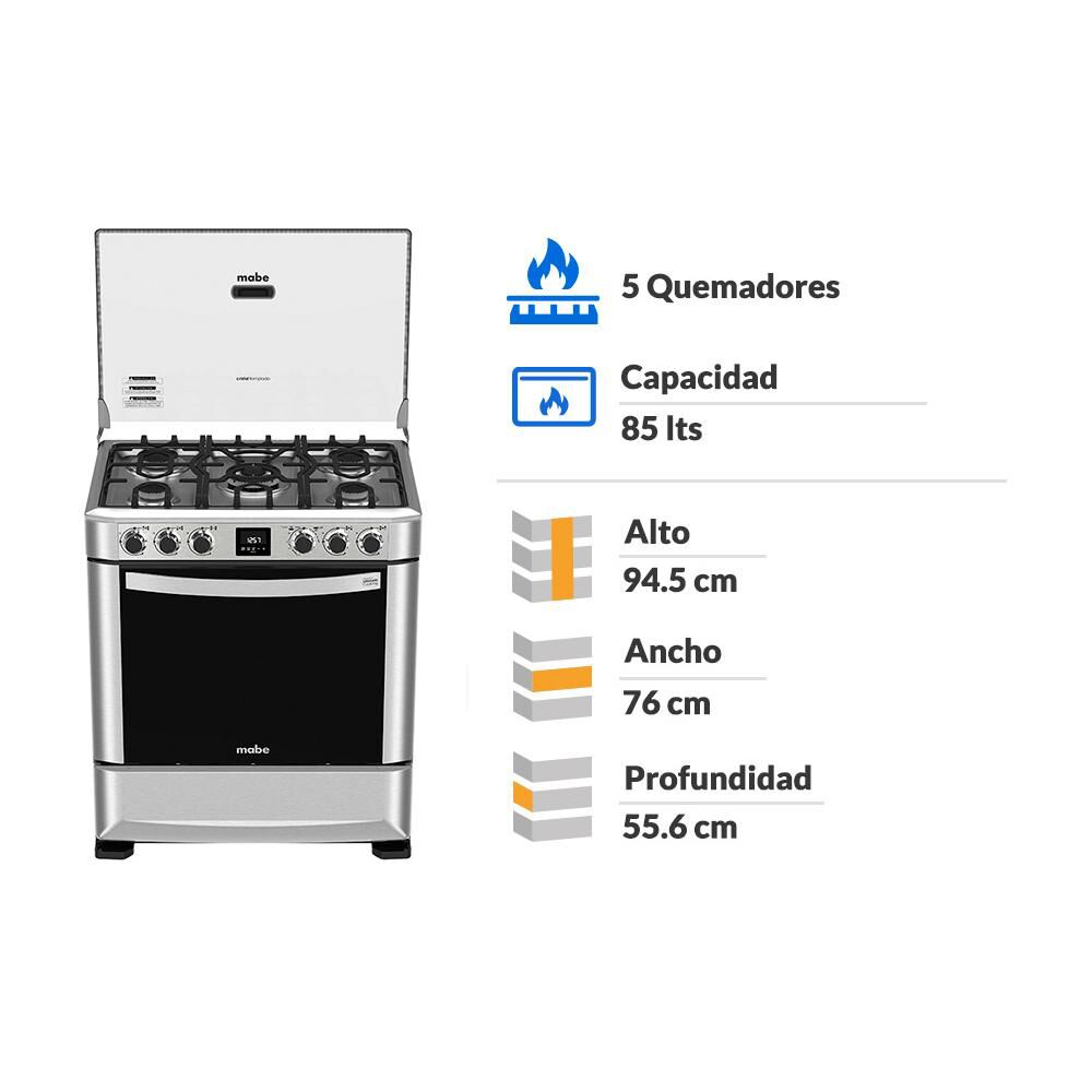 Cocina Mabe ANDES7670FX0 / 5 Quemadores en Oferta | Hites.com