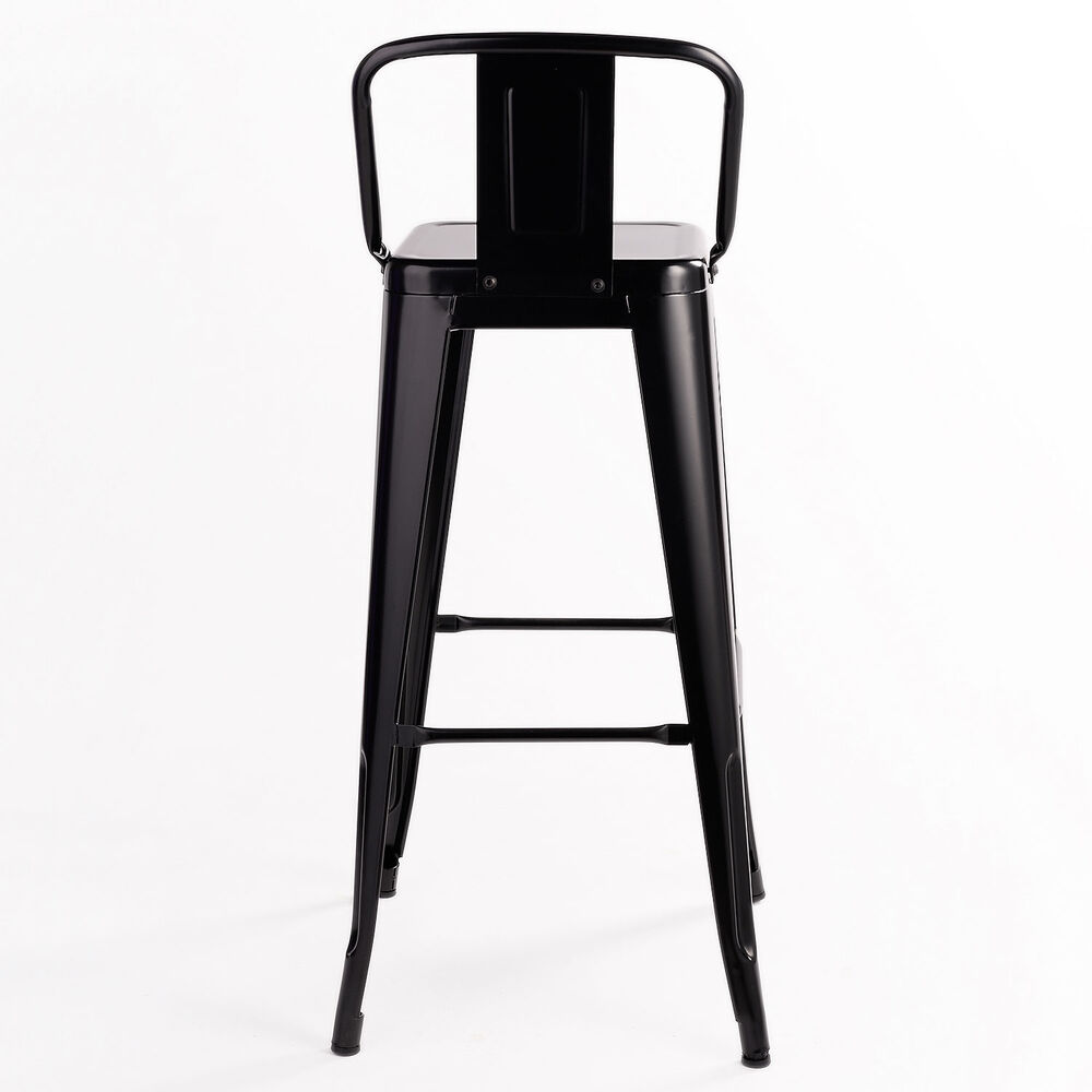Pack 4 Piso Taburete Tolix Con Respaldo Negro image number 2.0