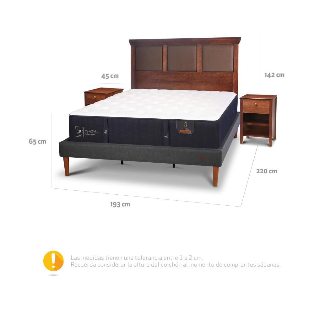 Cama Europea Cic Premium / King / Base Normal + Set De Maderas image number 5.0