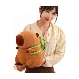 Peluche De Capibara Kawaii Carpincho Mochila Tortuga 40cm