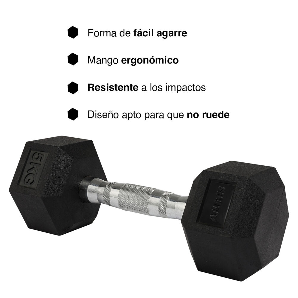 Mancuerna Hexagonal 5 Kg Negro image number 4.0