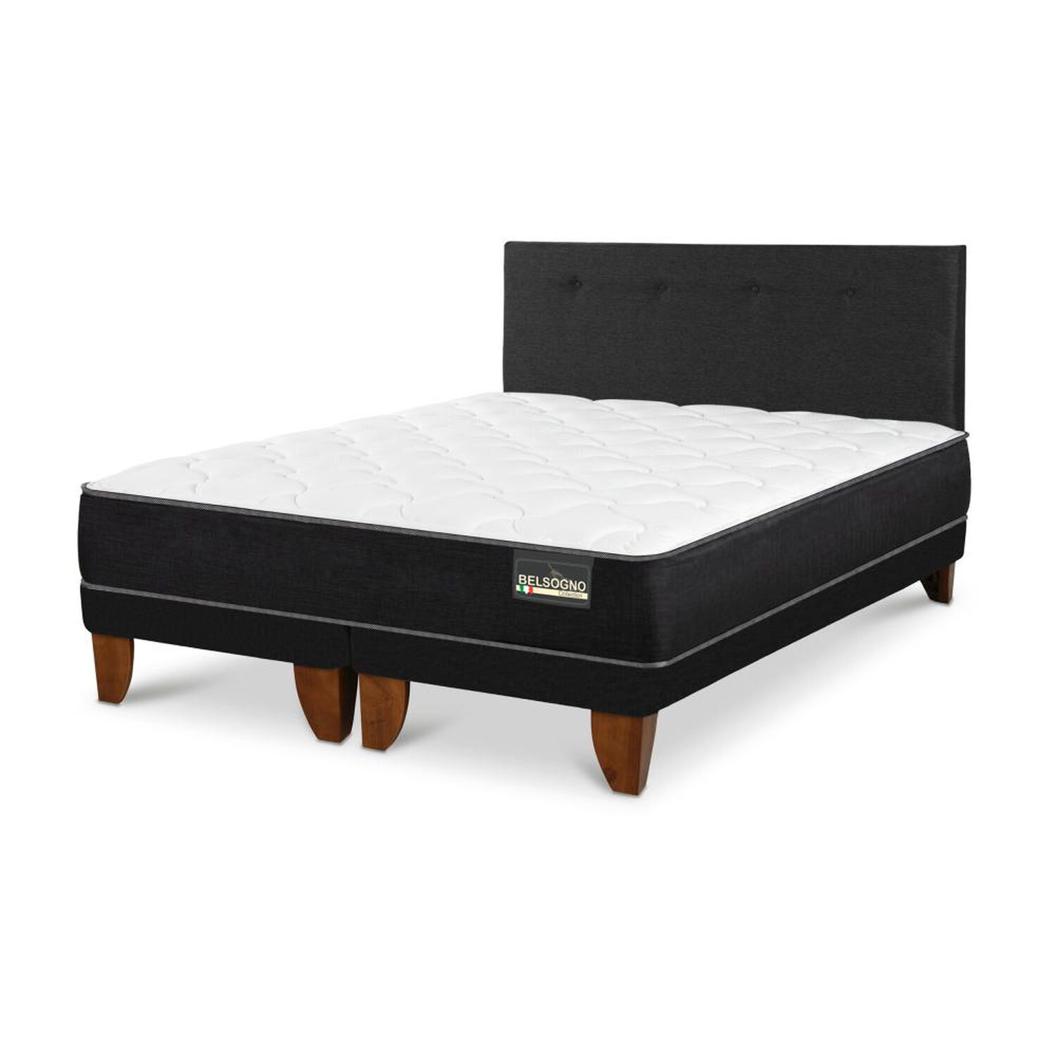 Cama Europea Belsogno Plus / 2 Plazas / Base Dividida + Respaldo image number 0.0