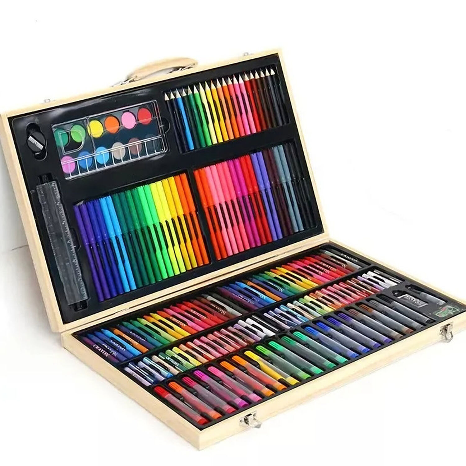 Set De 180pcs Lapices Maleta De Madera image number 1.0