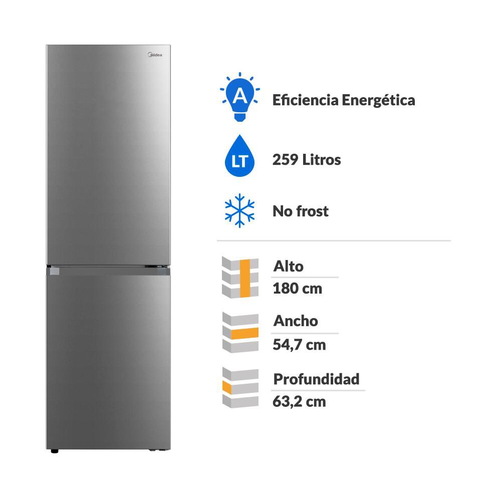 Refrigerador Bottom Freezer Midea MDRB379FGF02 / No Frost / 259 Litros / A+ image number 1.0
