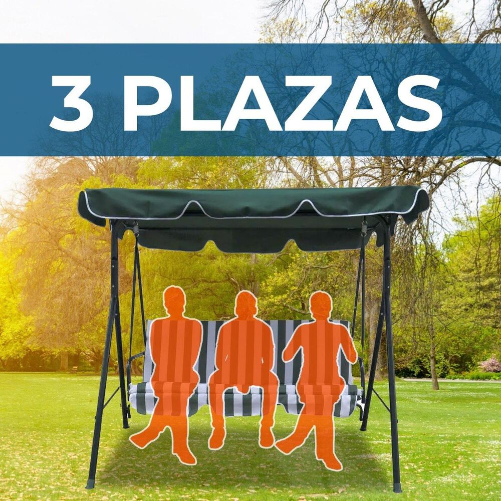 Silla Columpio Para Terraza Al Aire Libre Para 3 Personas image number 3.0