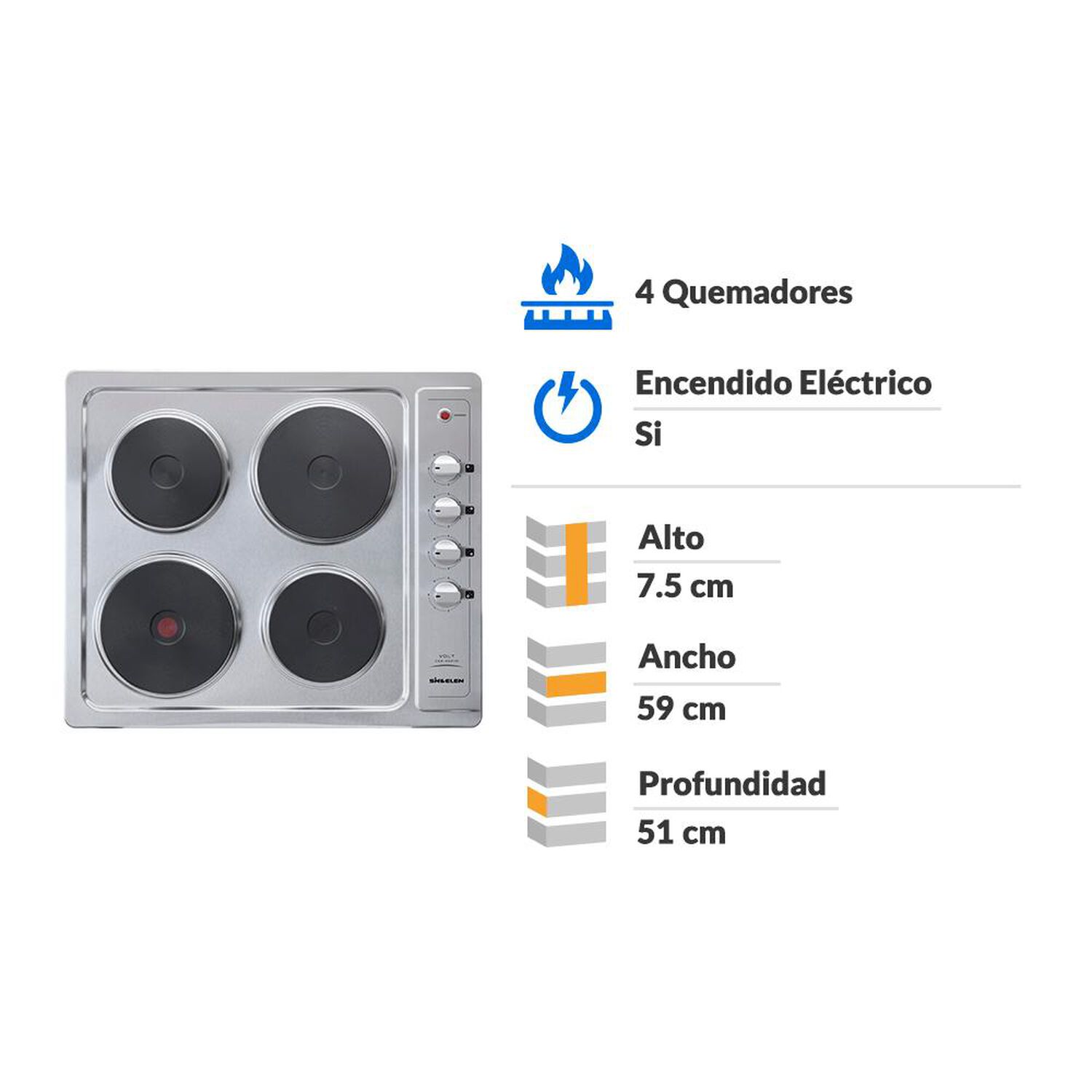Encimera El&eacute;ctrica Sindelen CEE-4601IN / 4 Quemadores image number 1.0