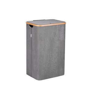Cesta De Ropa Con Tapa 60cm Para Lavanderia Gris