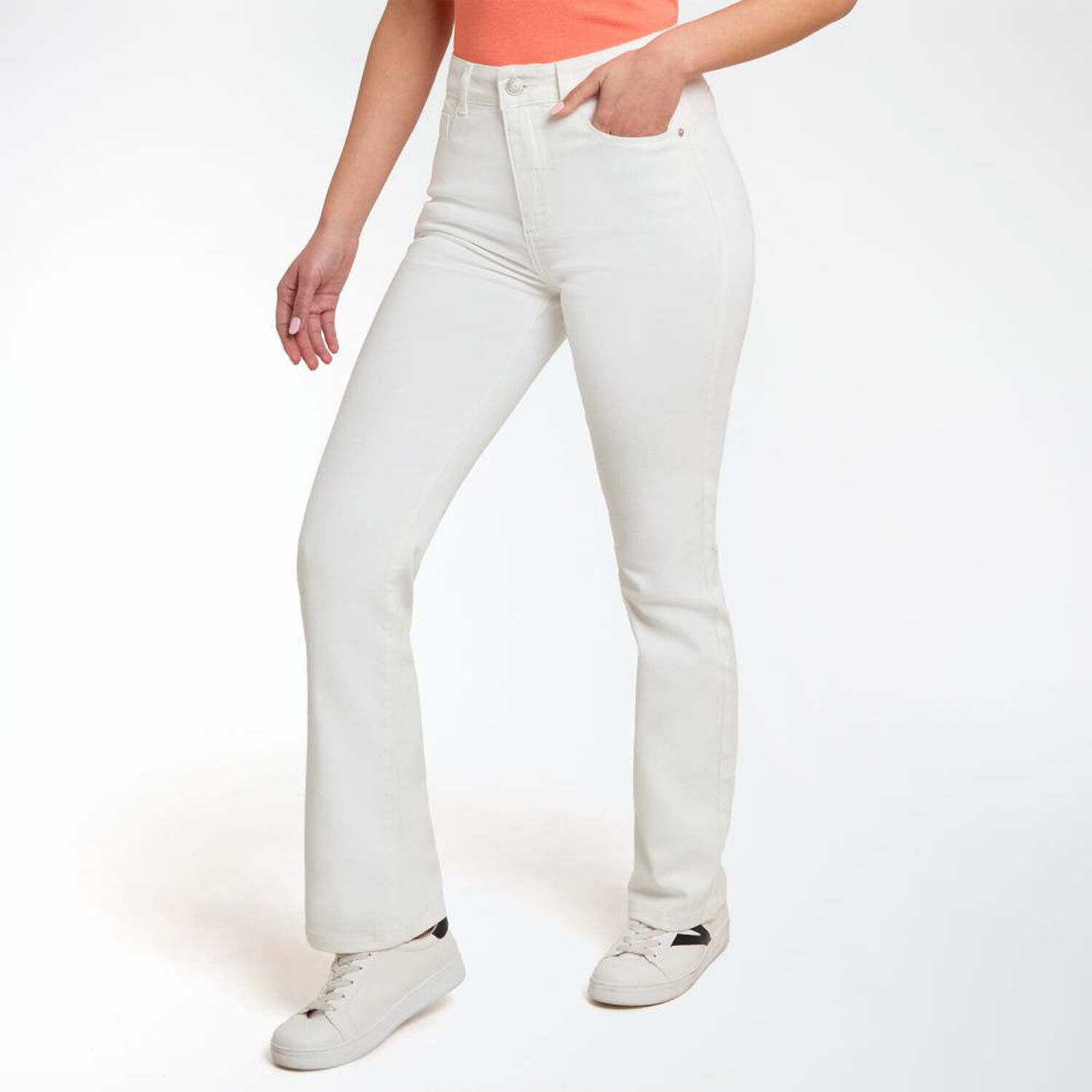 Jeans Focalizado Tiro Medio Straight Mujer Kimera image number 2.0