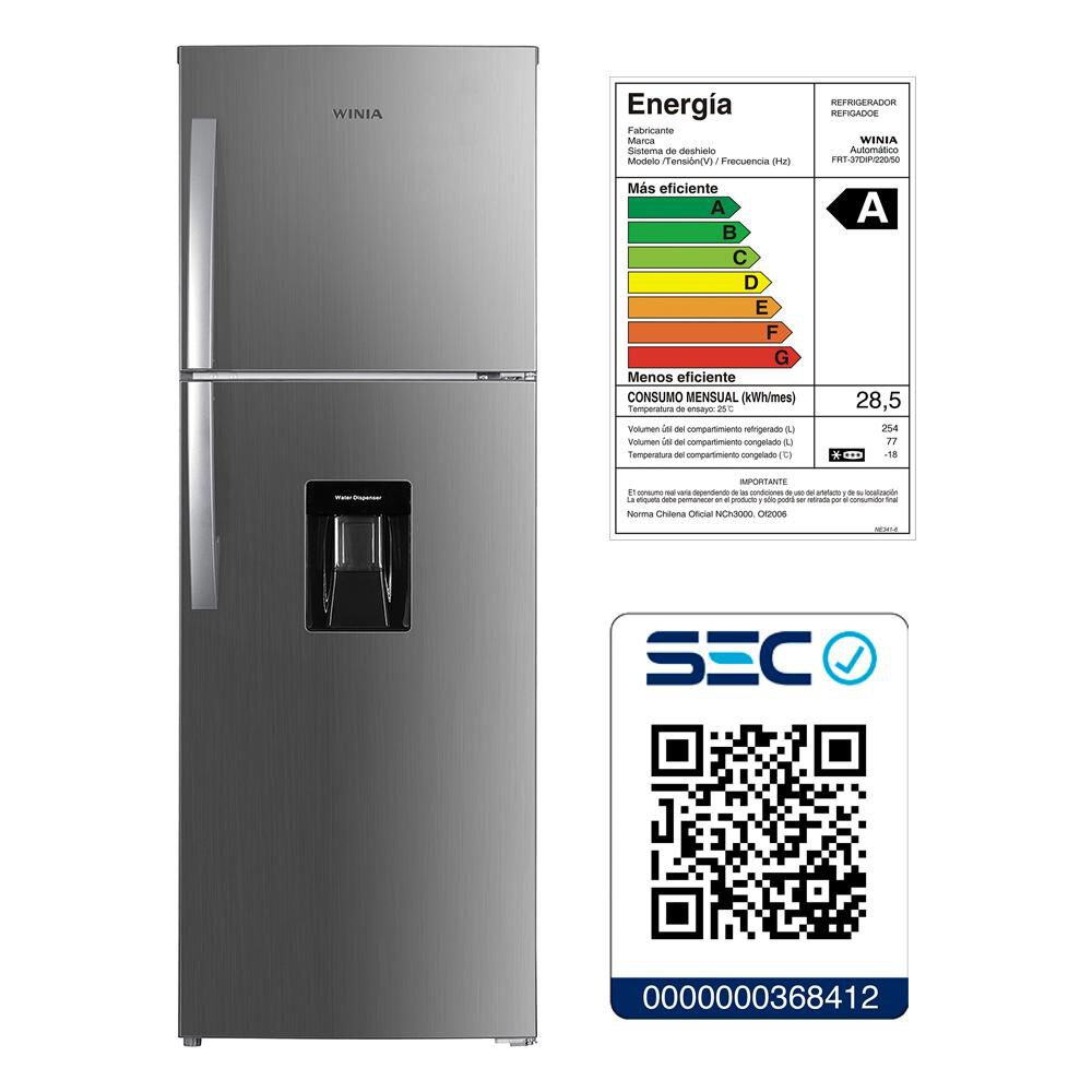 Refrigerador Top Freezer Winia FRT-37DIP / No Frost / 331 Litros / A image number 5.0