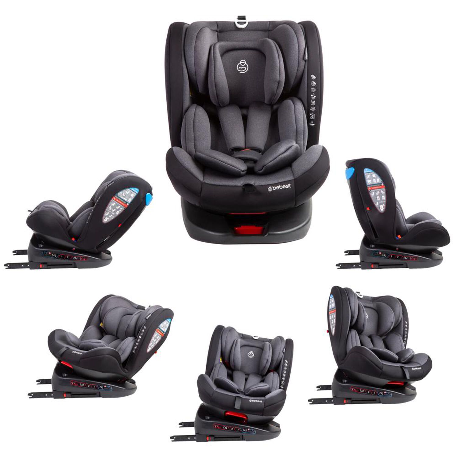 Silla De Auto Convertible Saturn Bebesit Grey-black image number 2.0