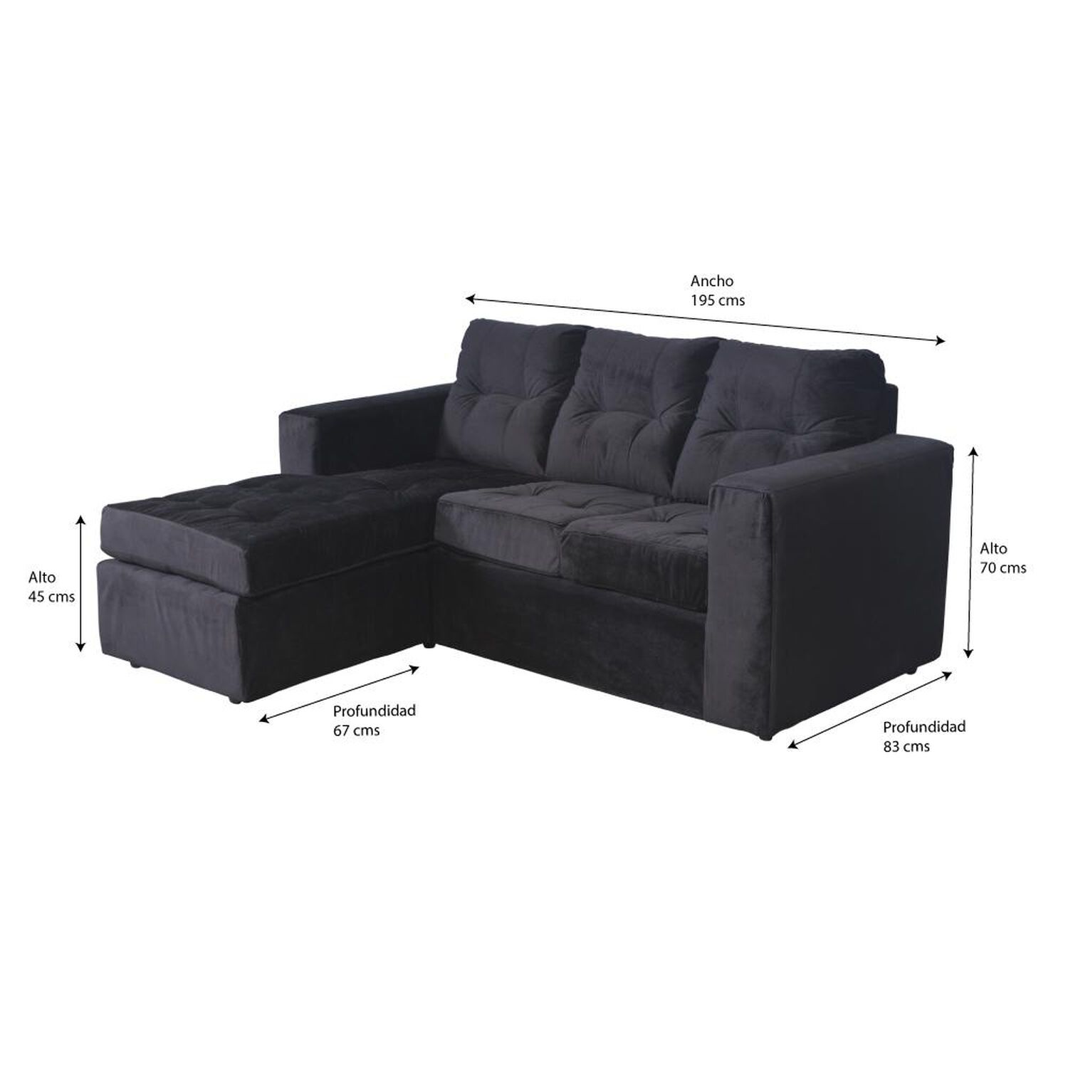 Sof&aacute; Casa Ideal Rodas / 3 Cuerpos + Pouf image number 1.0