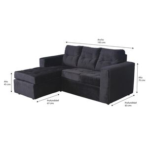Sof&aacute; Casa Ideal Rodas / 3 Cuerpos + Pouf