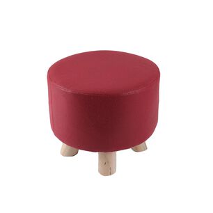 Mini Puff Redondo Tela Rojo