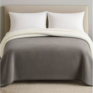 Manta Con Chiporro Sherpa Arredo Reversible Color Beige