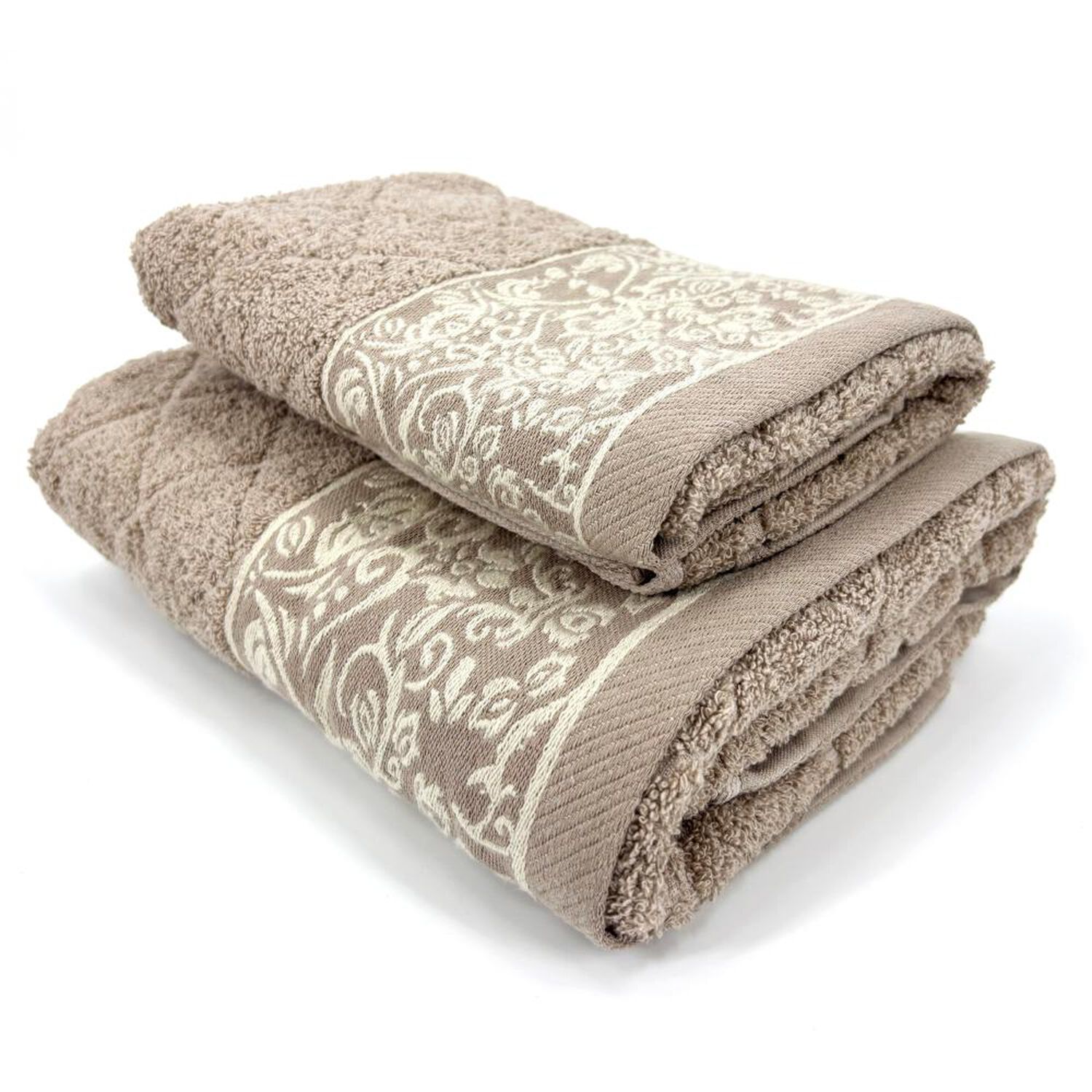 Juego Toalla Andes 2 Piezas Flores Beige image number 2.0