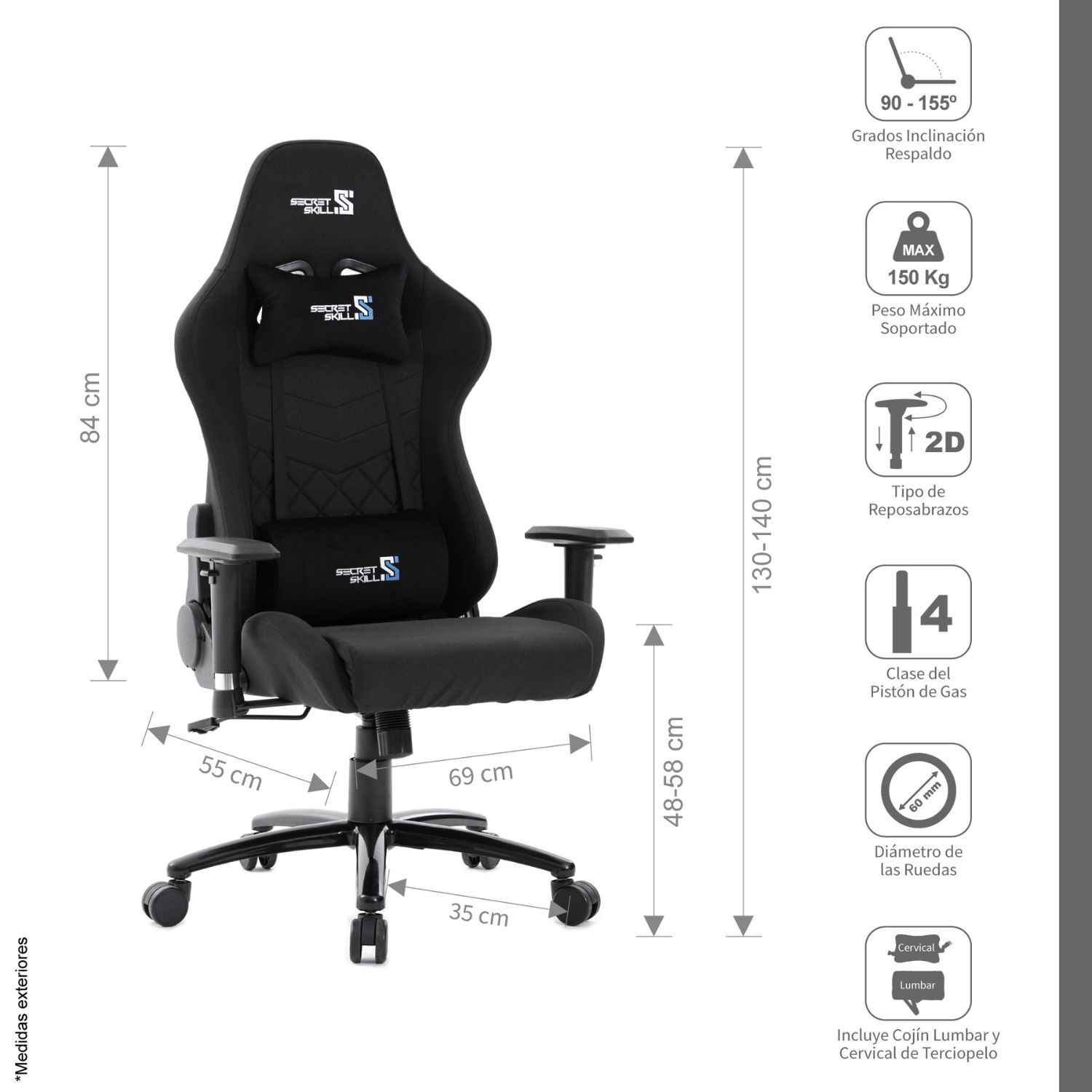 Silla Gamer Spy Black image number 1.0
