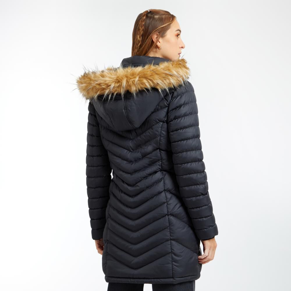 Parka Larga Cuello Alto Con Capucha Desmontable Y Pelos Mujer Freedom image number 3.0