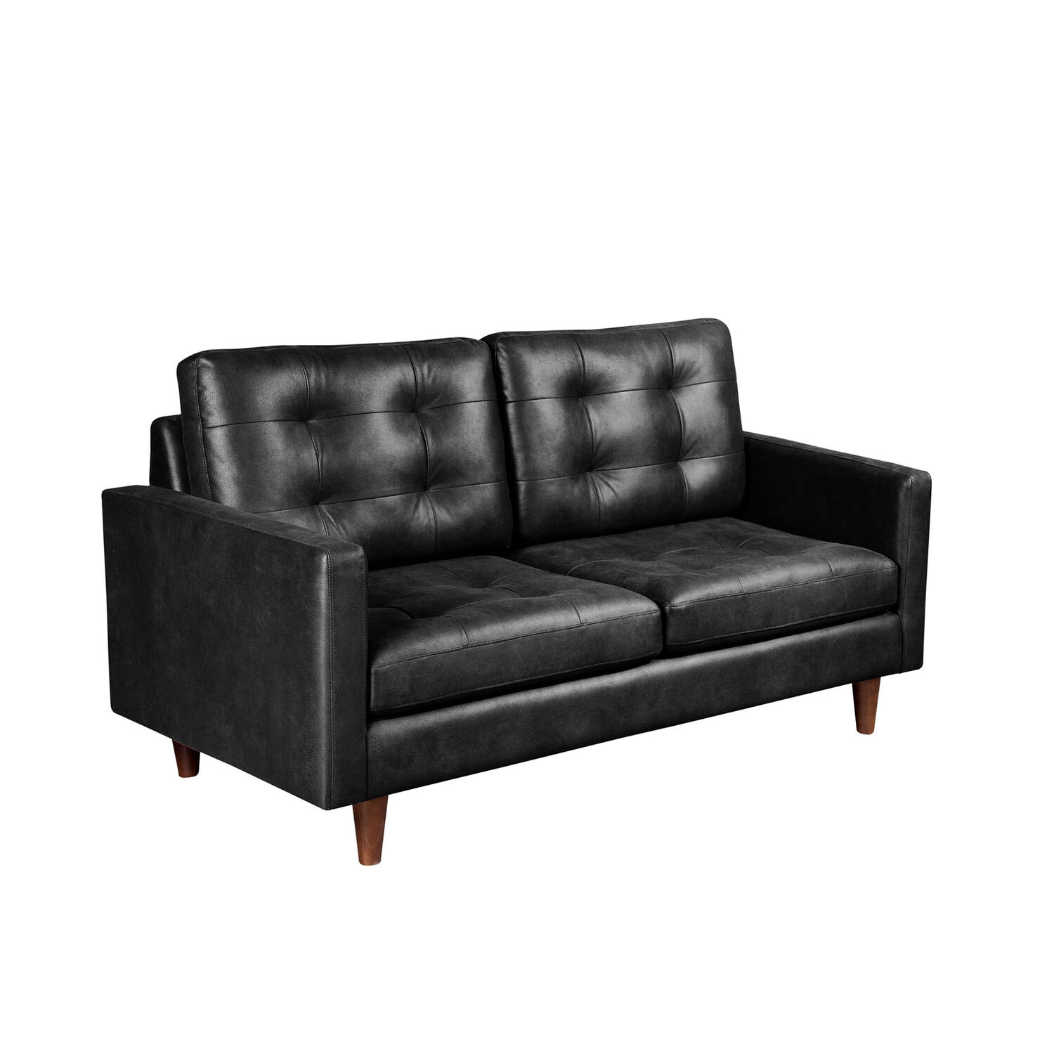 Sofa Napoles 2 Cuerpos Cuero Kentucky Negro image number 1.0