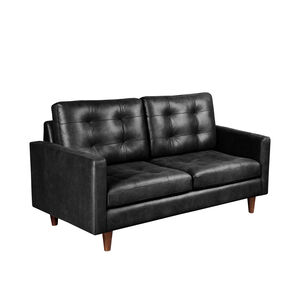 Sofa Napoles 2 Cuerpos Cuero Kentucky Negro