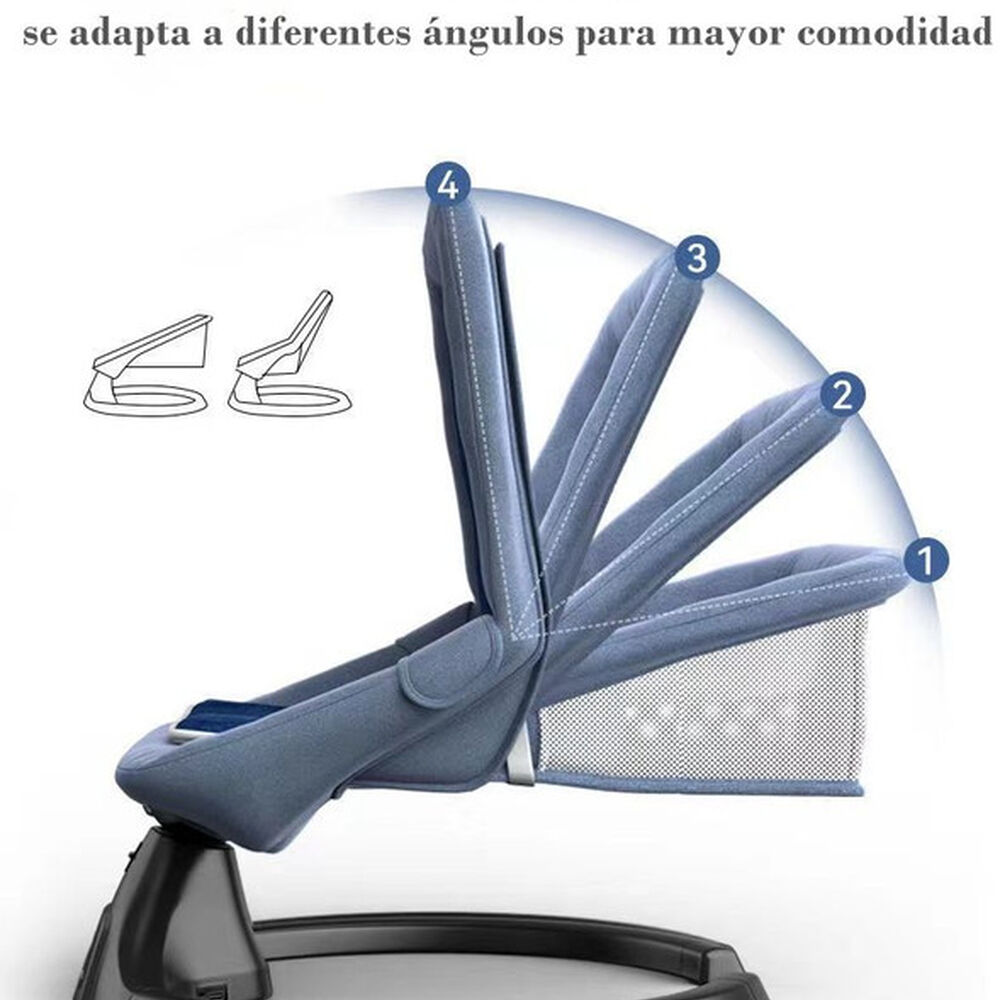 Mecedora Eléctrica Reclinable Bluetooth Lubabycas Rosada image number 4.0