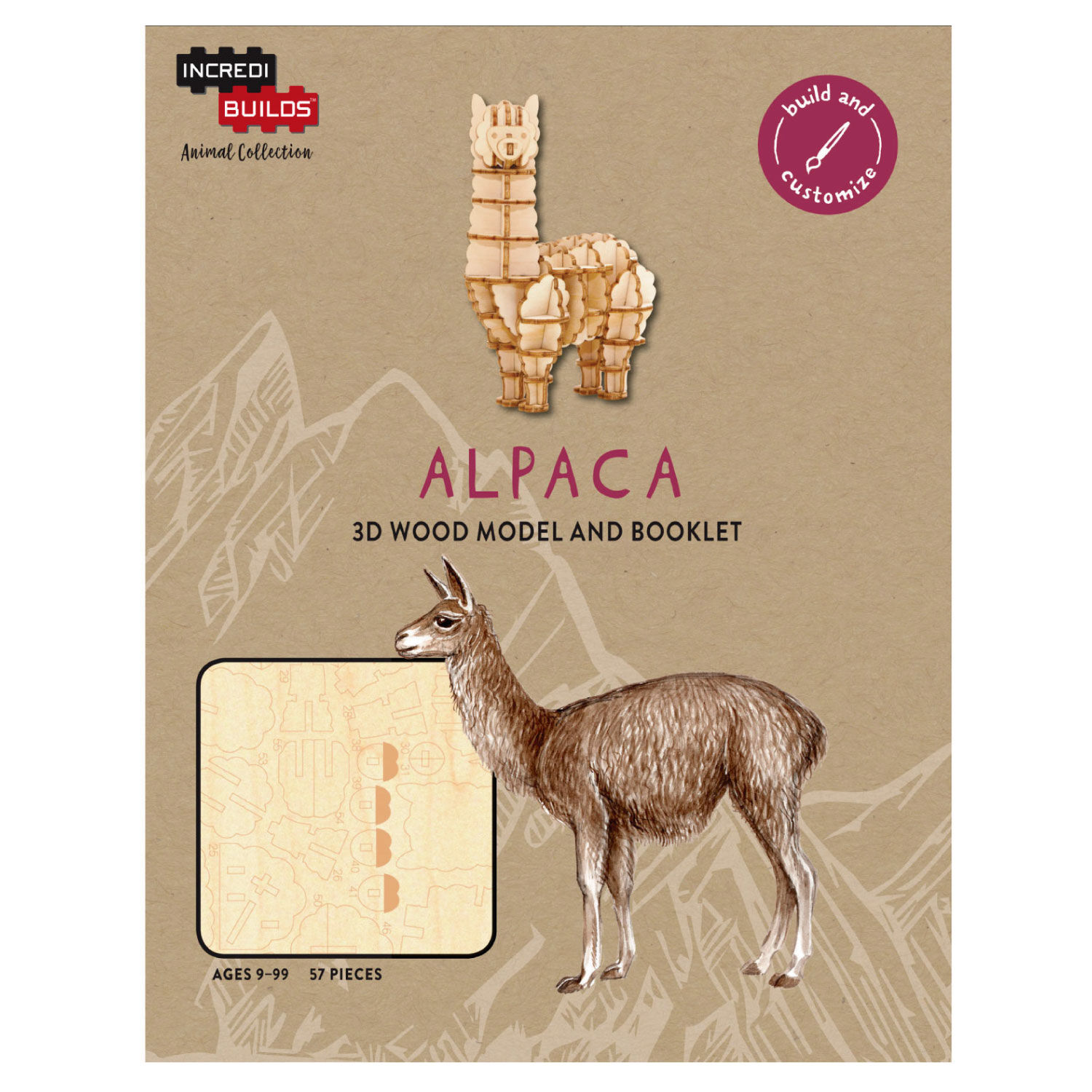 Animal Collection Alpaca Libro Y Modelo Para Armar En Madera image number 0.0