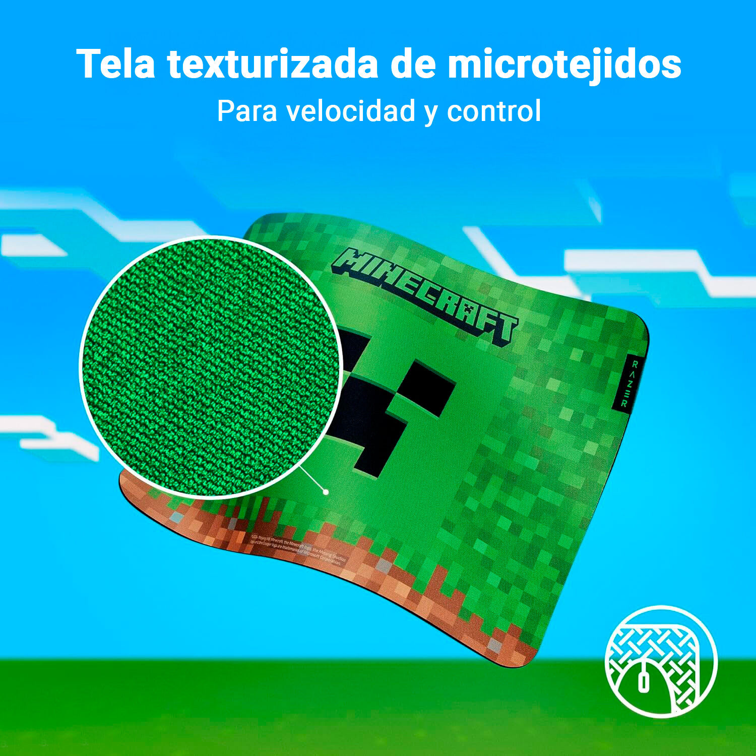 Mousepad Gamer Razer Gigantus V2 Medium Minecraft Edition image number 3.0