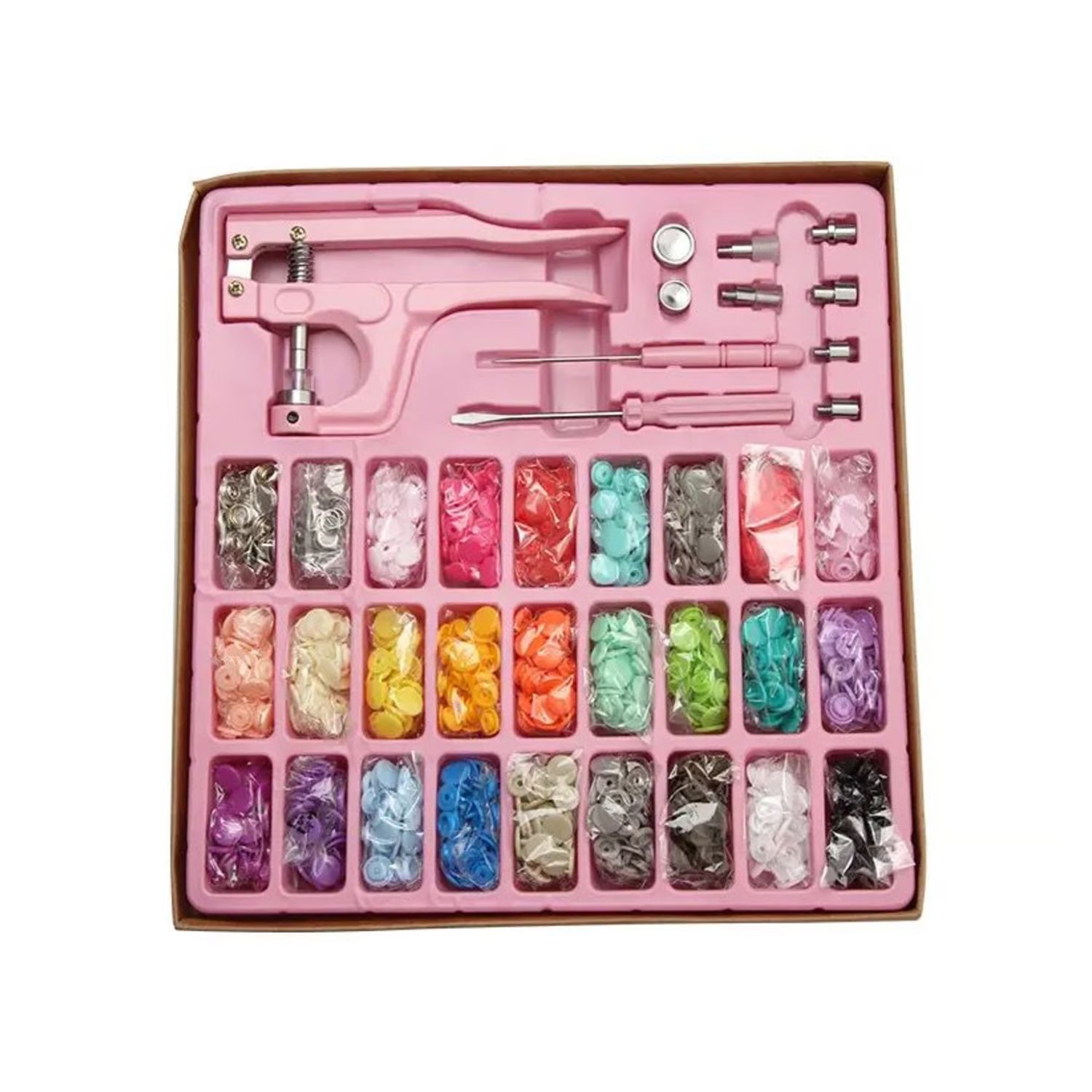Set Alicate Snap 300 Botones De Plasticos Metal A Presion image number 0.0