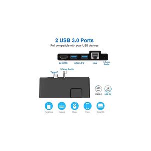 Surface Go Docking Station, 5 In 1 Surface Go Docking Station Usb C Hub Hdmi Adapter With 1000m Rj45 Ethernet,4k Hdmi, 2 Usb 3.0 Ports,audio/microphon