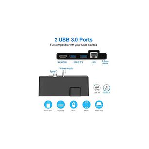 Surface Go Docking Station, 5 In 1 Surface Go Docking Station Usb C Hub Hdmi Adapter With 1000m Rj45 Ethernet,4k Hdmi, 2 Usb 3.0 Ports,audio/microphon