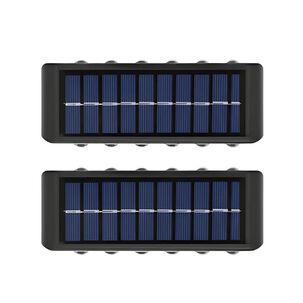 Lampara Solar Pared Exterior 12 Led Pack 2 Unidades