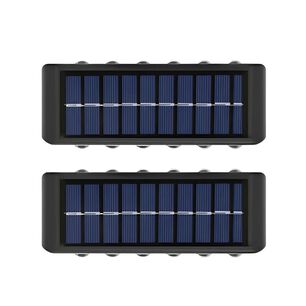 Lampara Solar Pared Exterior 12 Led Pack 2 Unidades