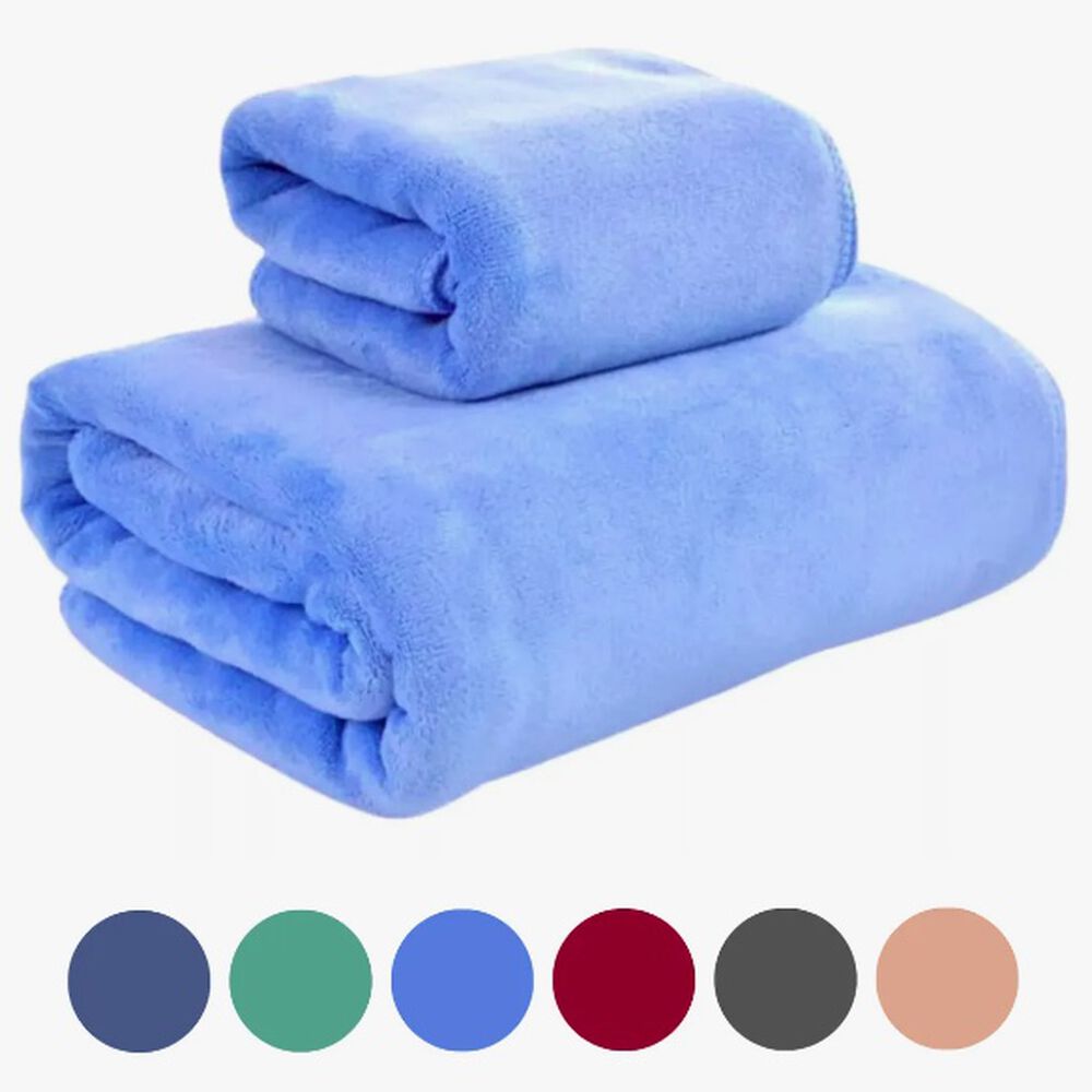 Pack 2 Toallas Microfibra Celeste image number 0.0