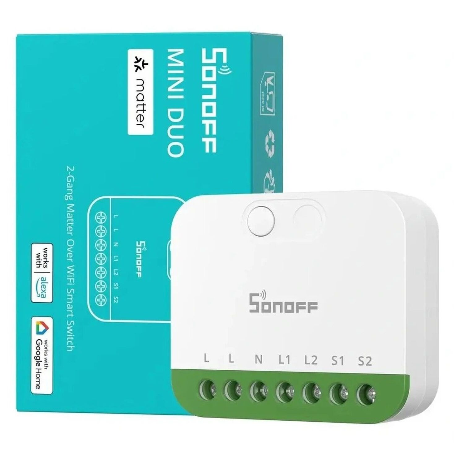 Interruptor Wifi De 2 Canales Sonoff Mini-2gs Con Matter image number 1.0