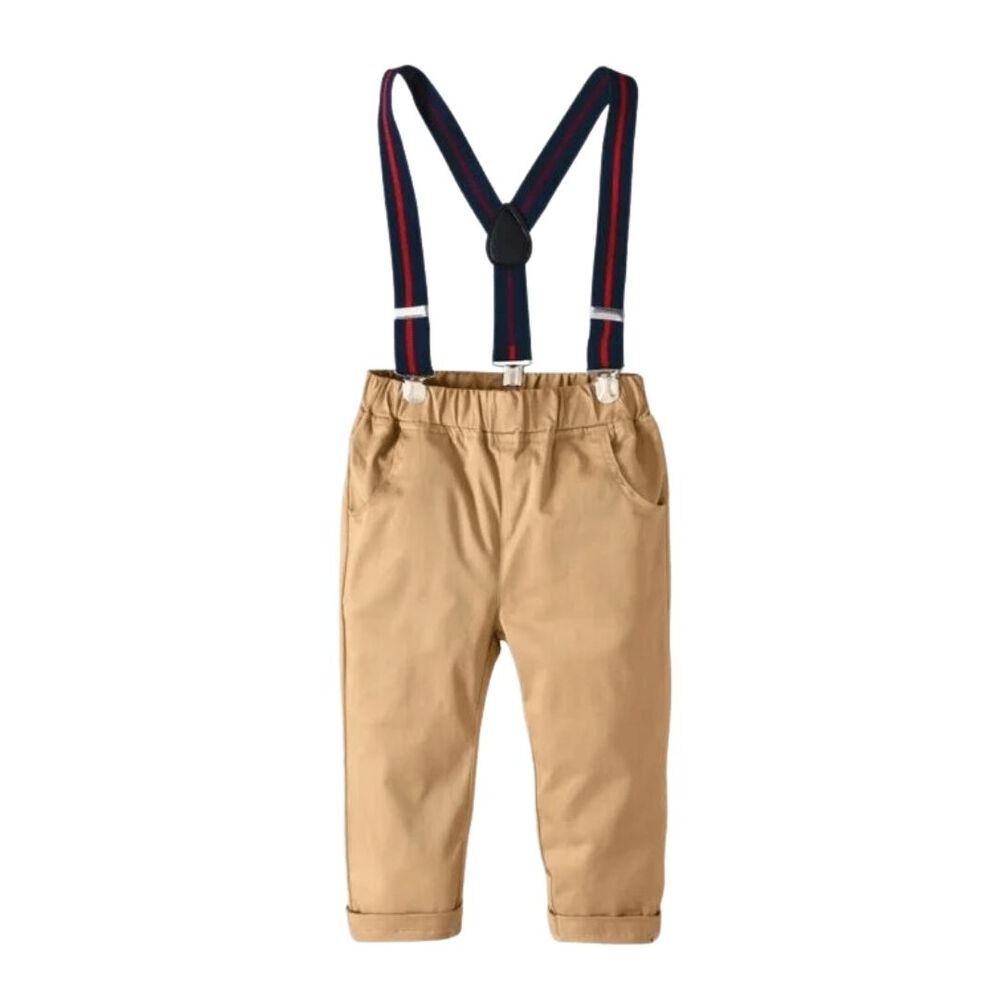Conjunto De Vestir Con Pantalón Y Tirantes Bebé Niño 6 A 18 Meses Beige image number 3.0