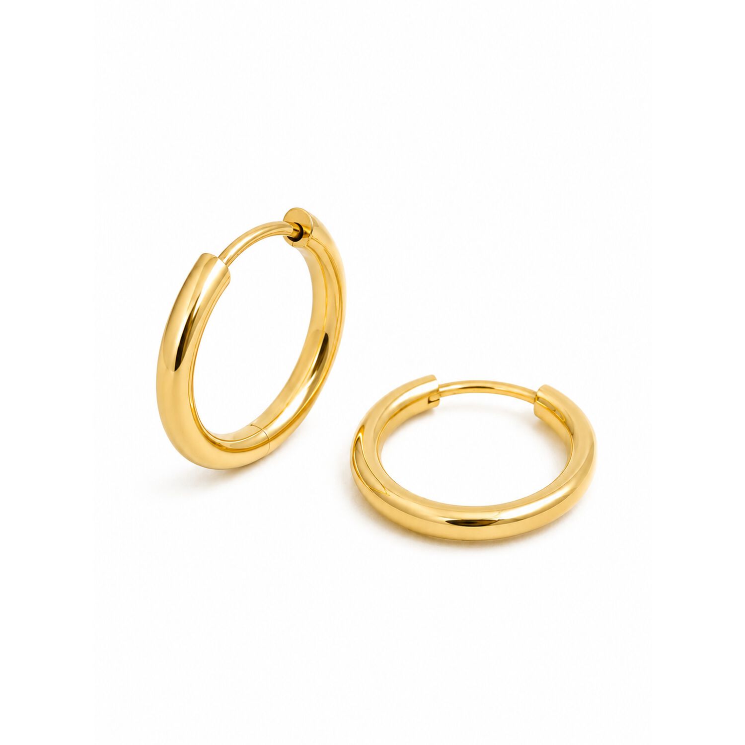 Aros Argolla Tubo 10mm Oro 18k 1.40gr Cl&aacute;sicas Regalo Mujer Dorado image number 3.0