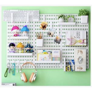 Organizador De Escritorio Pegado A La Pared Blanco