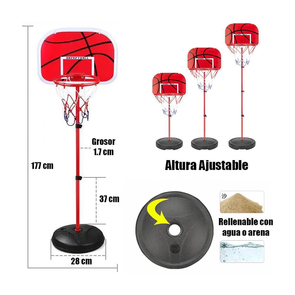 Aro De Basquet Baloncesto Port&aacute;til Para Ni&ntilde;os Ajustable image number 3.0