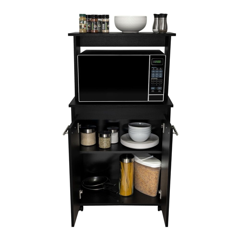 Mueble Microondas Con Ruedas 2 Puertas Fm-004n Negro image number 7.0