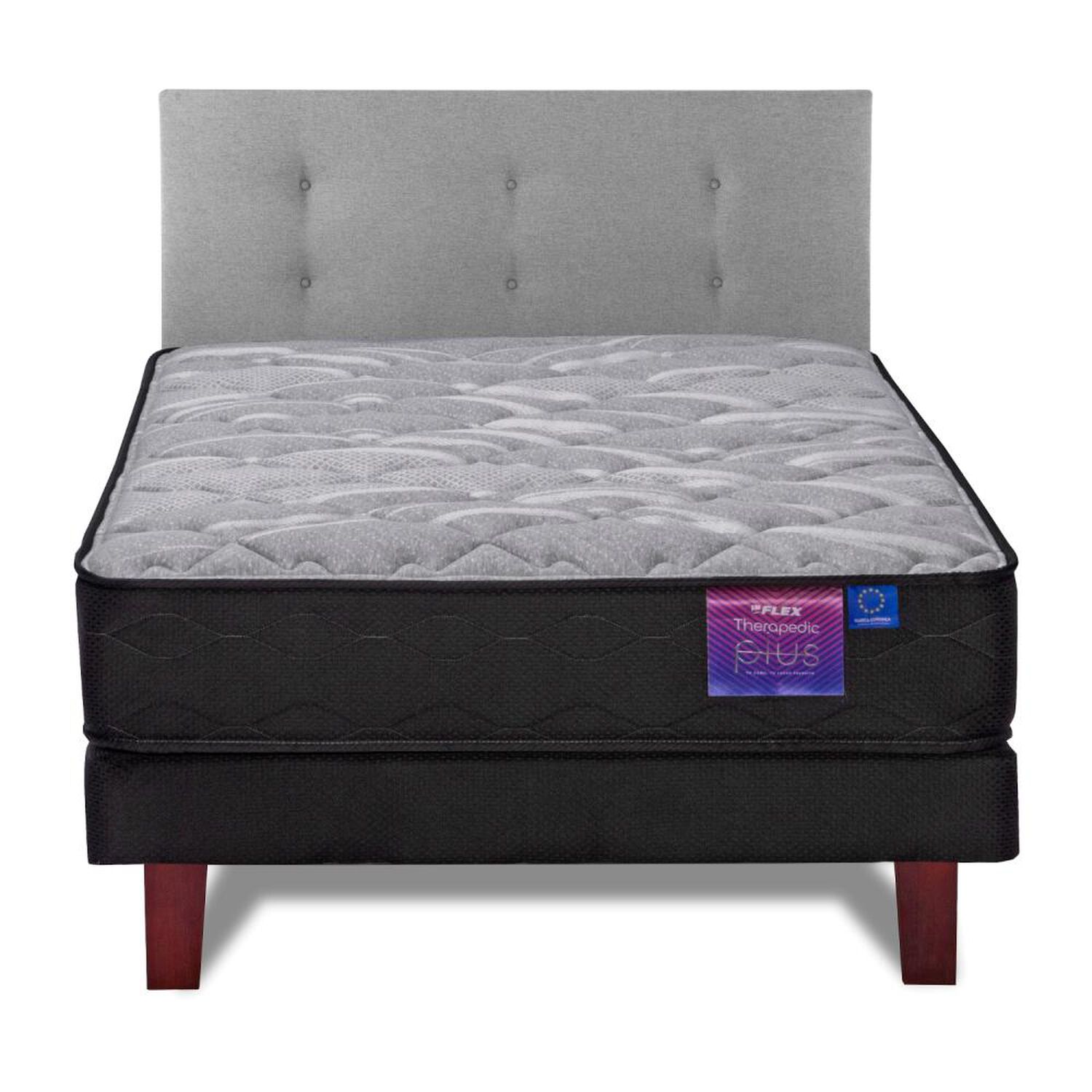 Cama Europea Flex Therapedic Plus / 1.5 Plazas / Base Normal + Respaldo image number 1.0