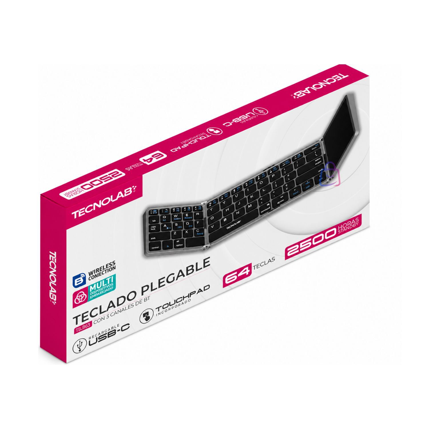 Teclado Plegable Bluetooth Con Touchpad Usb-c 64 Teclas - Ps image number 4.0