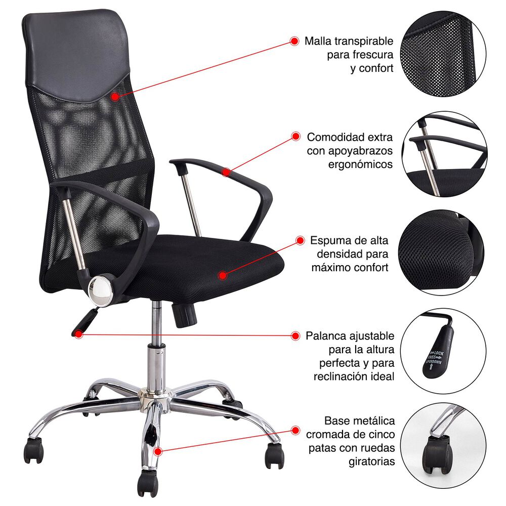 Silla De Oficina Autonomy Max - Negro image number 2.0