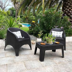 Juego Living Terraza Bai Duo Chocolate 2 Personas