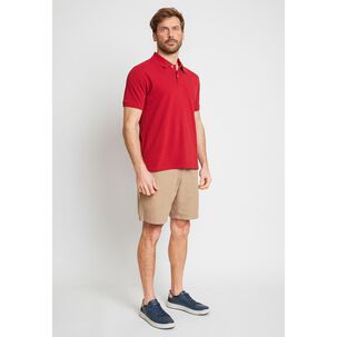 Polera Slim Lisa Manga Corta Cuello Piqué Hombre Trial