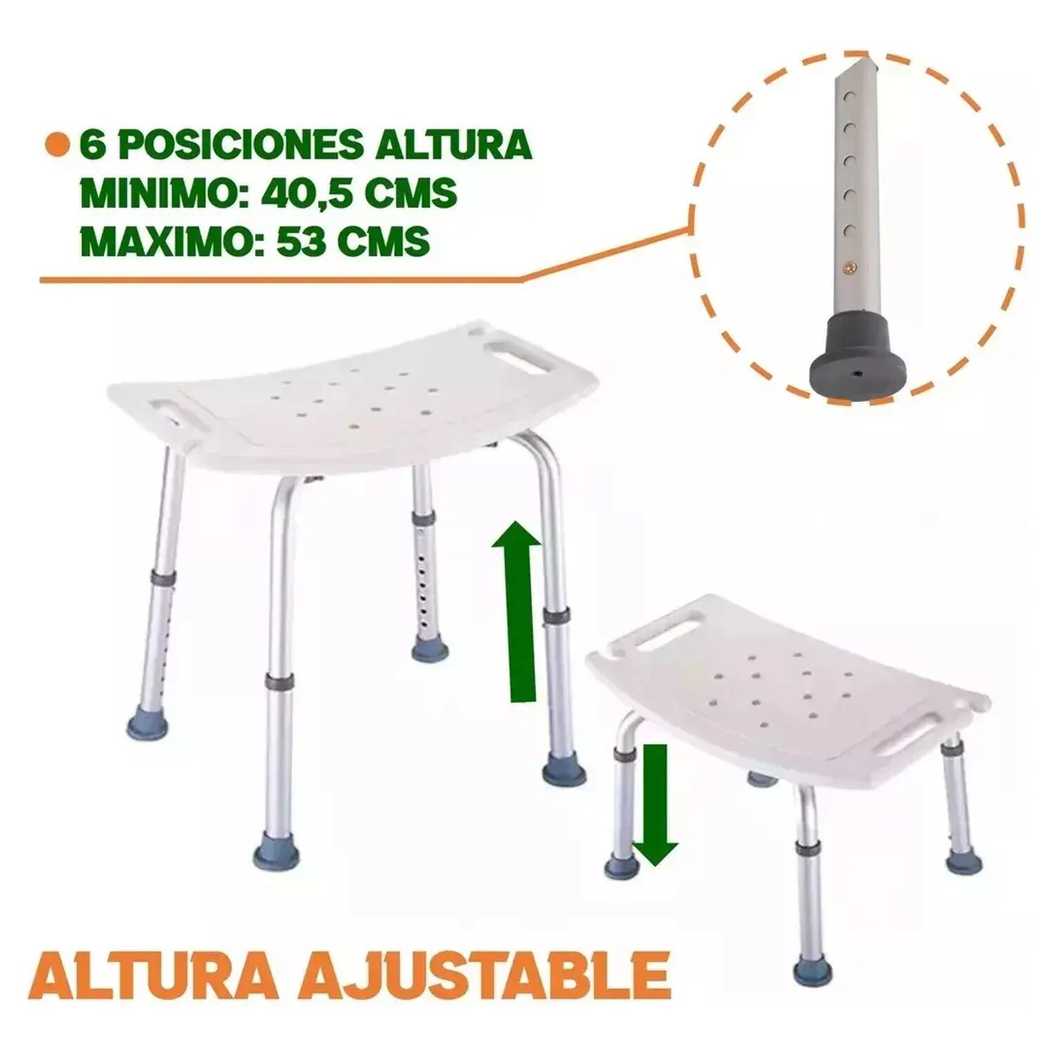 Asiento Seguridad Ducha Regulable Taumm Blanco image number 6.0