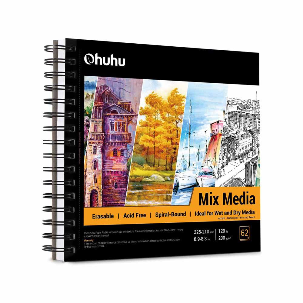 Ohuhu Block Espira (22x21 Cm, 62 Hojas) 120 Lb/200 Gsm image number 0.0