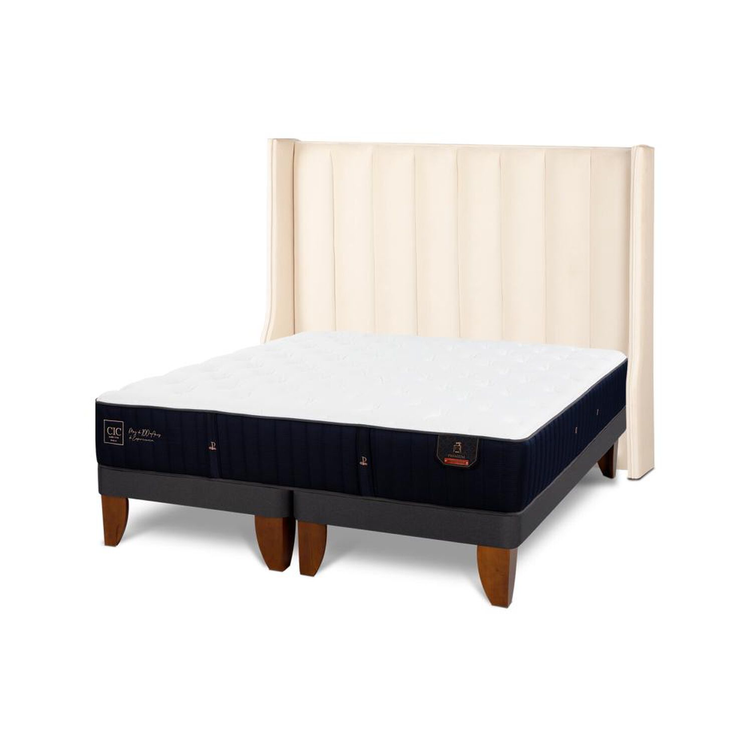 Cama Europea Cic Premium / 2 Plazas / Base Dividida + Respaldo image number 5.0